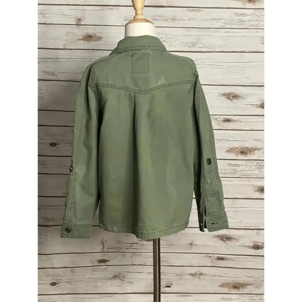 Gymboree unisex olive green Wild At Heart cotton utility jacket Size M(7-9)